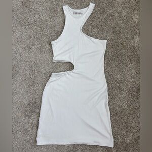 Abercrombie & Fitch White Asymmetrical Cut-Out Dress